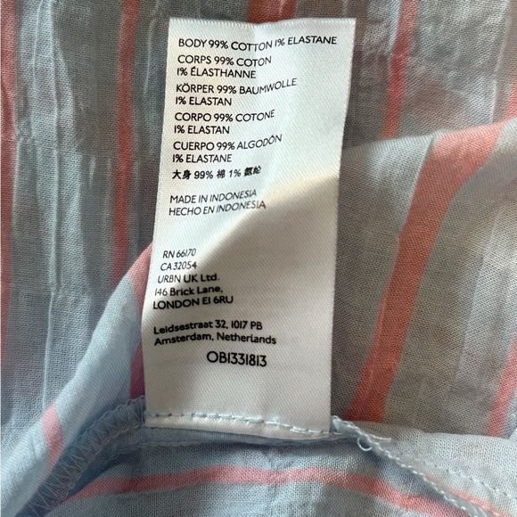 Maeve Gauzy Pastel Striped Spaghetti Tie Strap Smock Top Tunic - Large - Picture 8 of 13